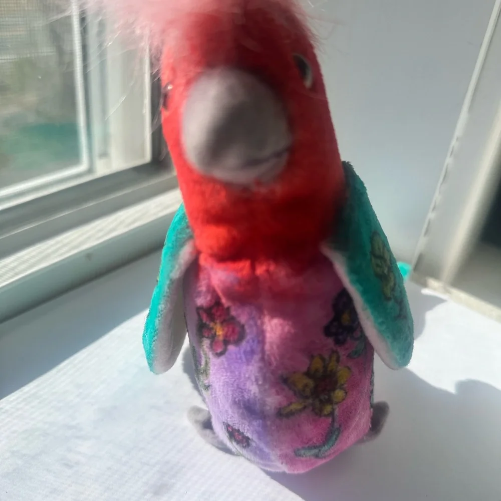 Ty beanie baby Colorful Plush Bird Toy one of kind hand painted